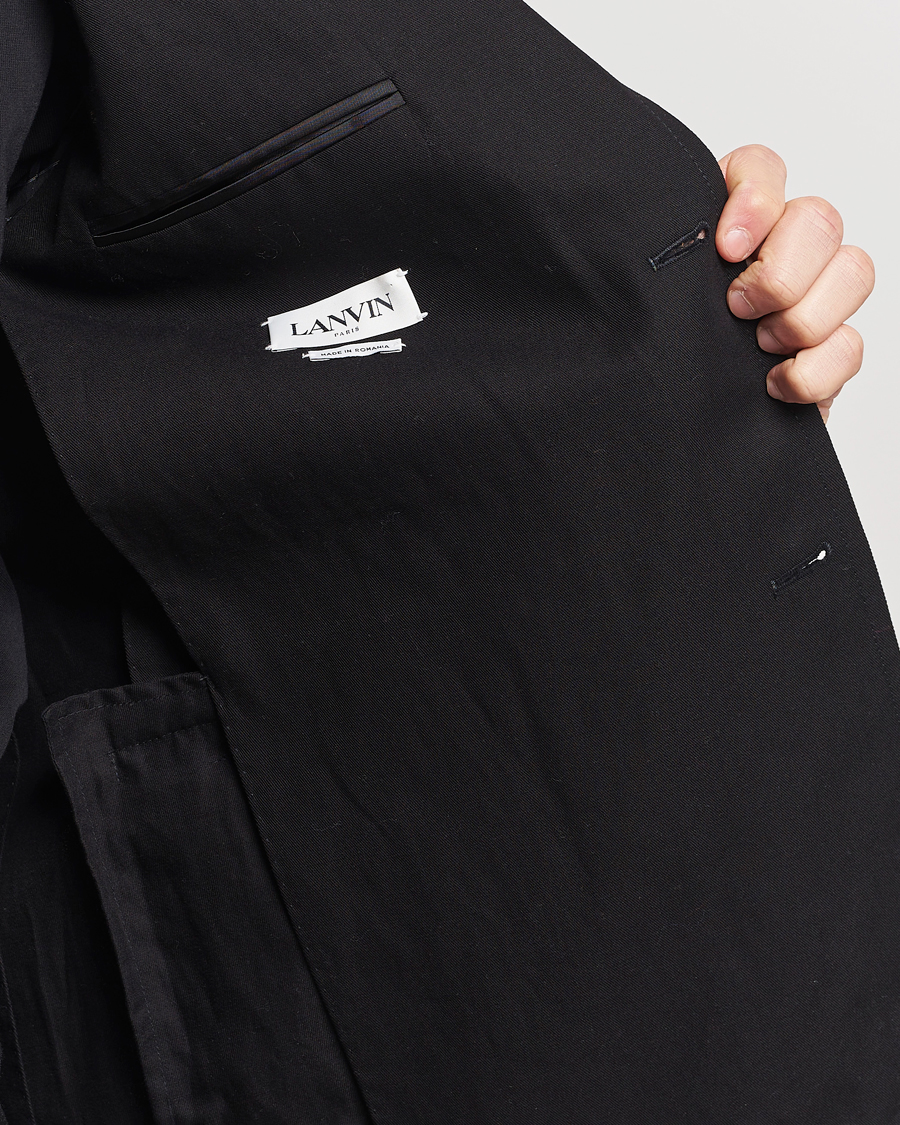 Heren | Blazers | Lanvin | Deconstructed Cotton/Linen Blazer Black