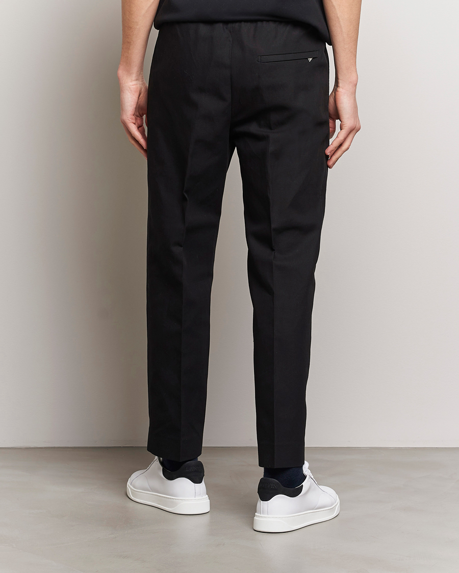 Heren | Broeken | Lanvin | Cotton/Linen Drawstring Trousers Black