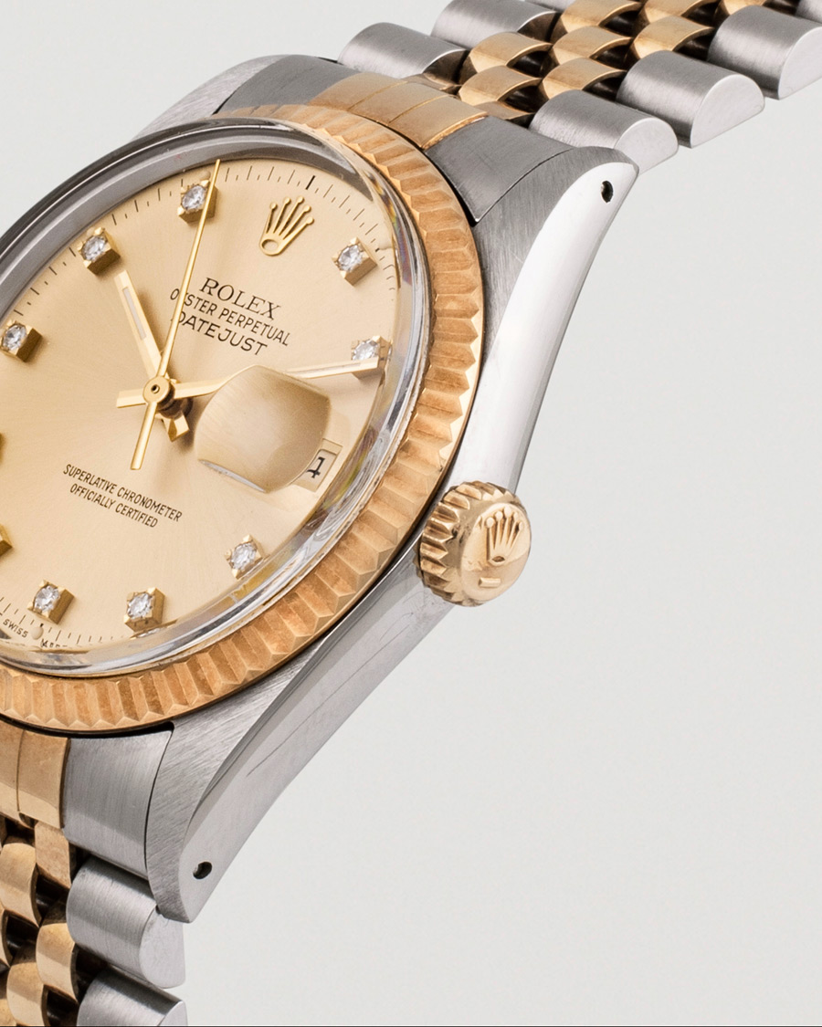 Heren | Rolex Pre-Owned Datejust 16013 Diamond Dial Silver | Rolex Pre-Owned | Datejust 16013 Diamond Dial Silver