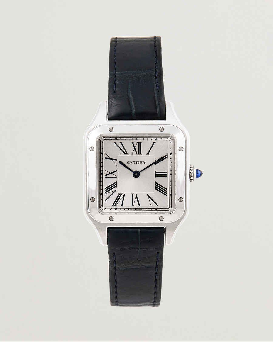 Heren | Cartier Pre-Owned Santos Dumont WSSA0022 Silver | Cartier Pre-Owned | Santos Dumont WSSA0022 Silver