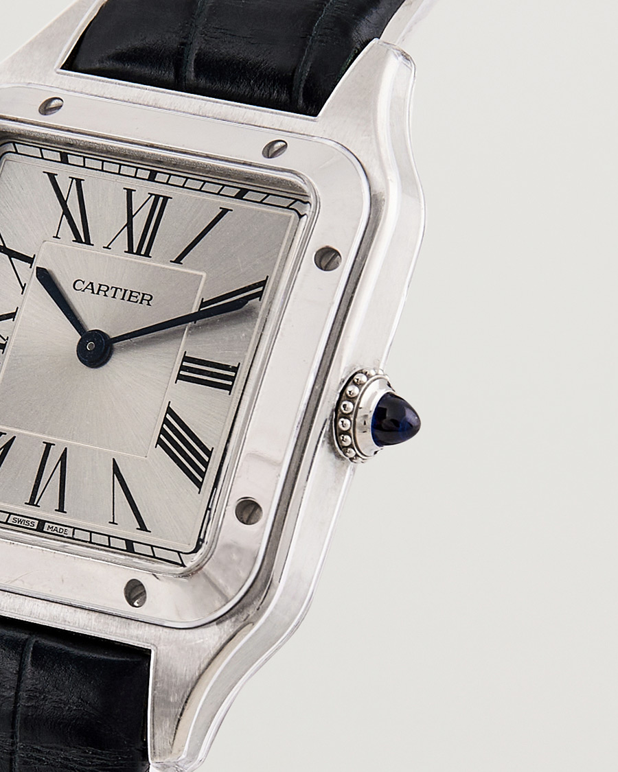 Heren | Cartier Pre-Owned Santos Dumont WSSA0022 Silver | Cartier Pre-Owned | Santos Dumont WSSA0022 Silver