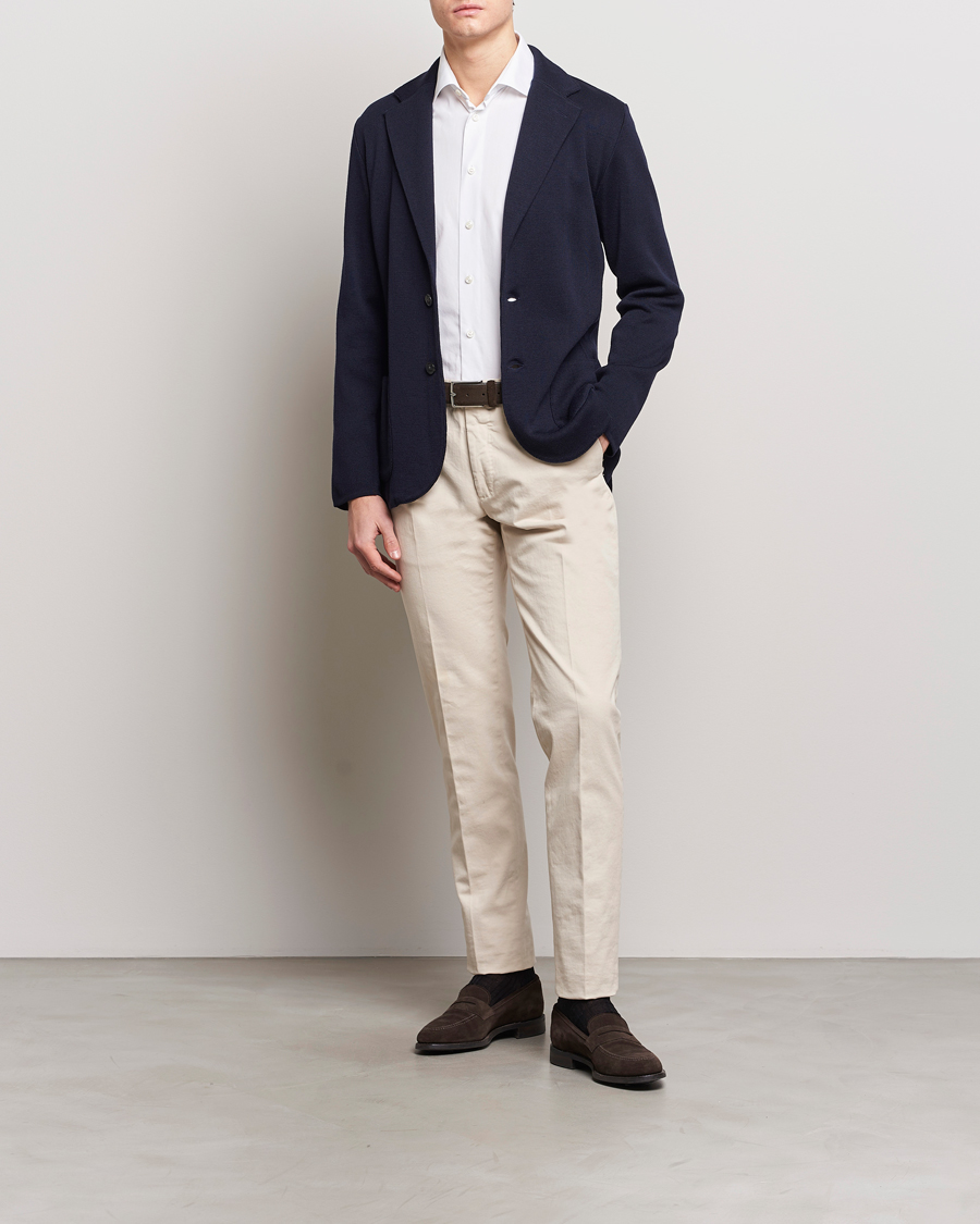Heren | Blazers | Lardini | Knitted Wool Blazer Navy