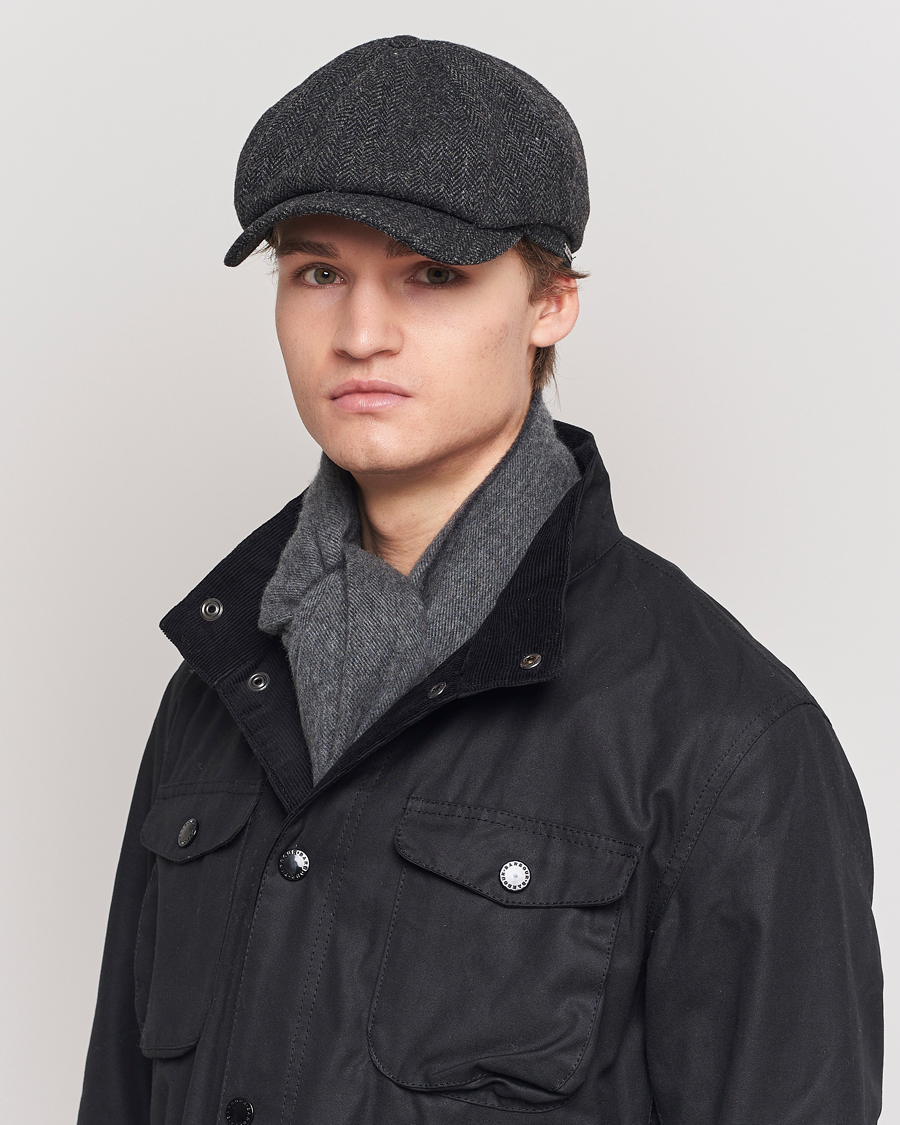 Heren | Hoeden en petten | Wigéns | Newsboy Classic Shetland Wool Dark Grey