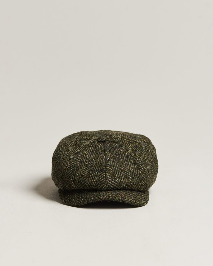 Heren | Hoeden en petten | Wigéns | Newsboy Retro Donegal Wool Dark Green