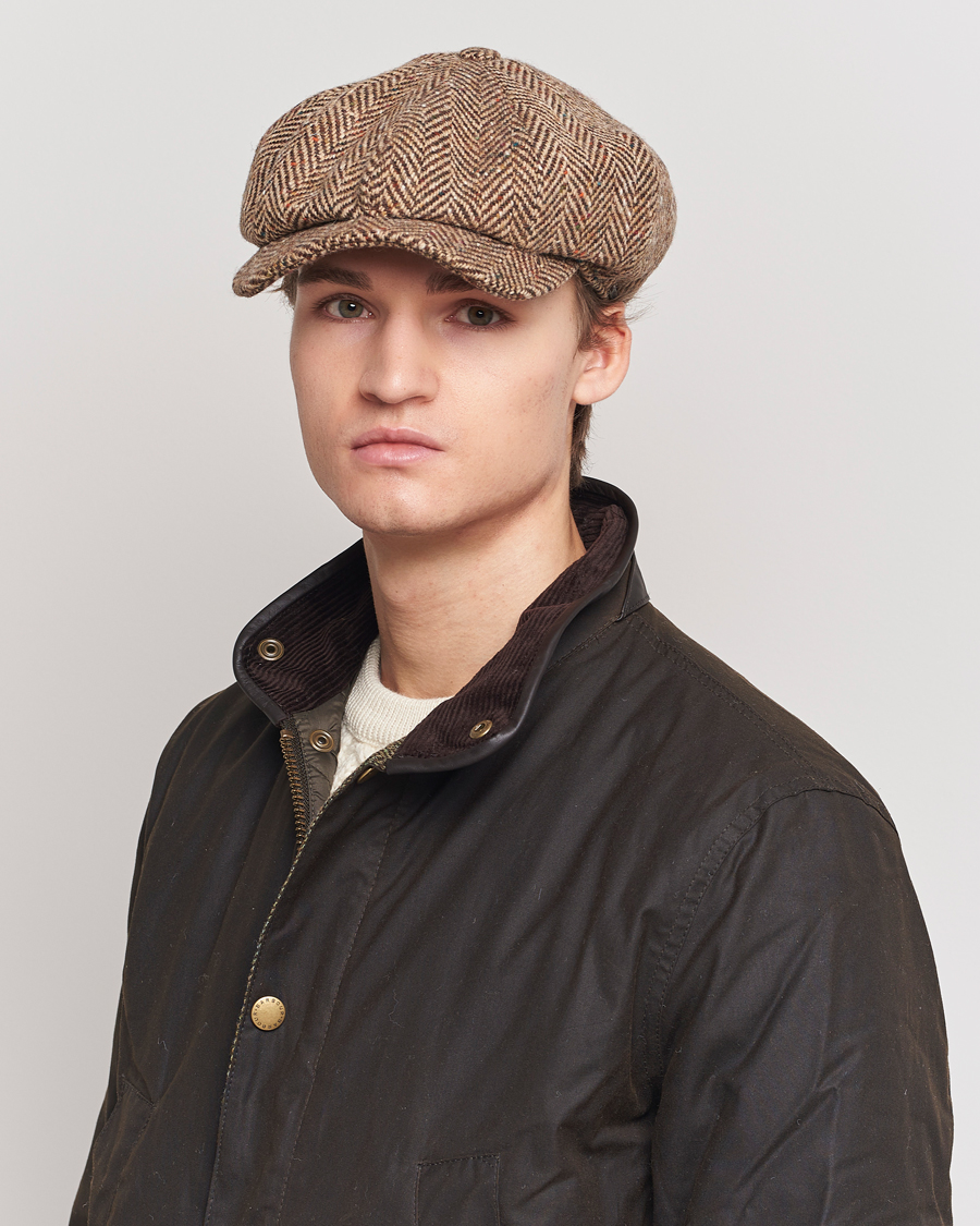 Heren | Platte petten | Wigéns | Newsboy Retro Donegal Wool Light Brown