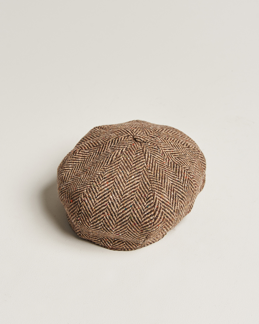 Heren | Hoeden en petten | Wigéns | Newsboy Retro Donegal Wool Light Brown