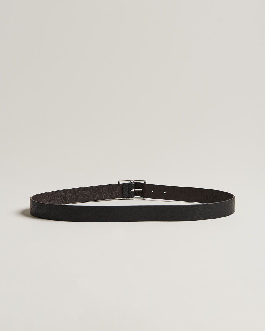 Heren | Afdelingen | Anderson's | Reversible Grained Leather Belt 3 cm Black/Brown