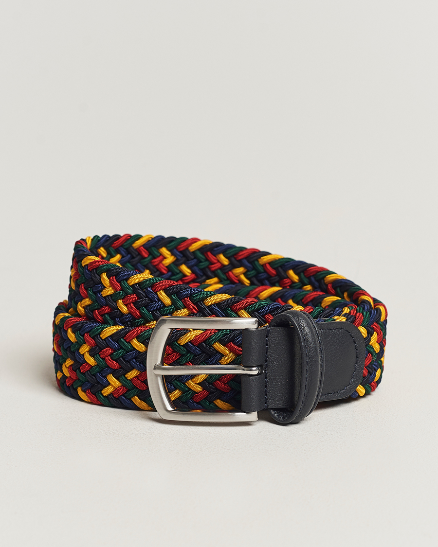 Heren | Anderson's Stretch Woven 3,5 cm Belt Ivy Multi | Anderson's | Stretch Woven 3,5 cm Belt Ivy Multi