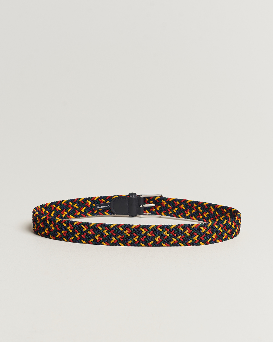 Heren |  | Anderson\'s | Stretch Woven 3,5 cm Belt Ivy Multi