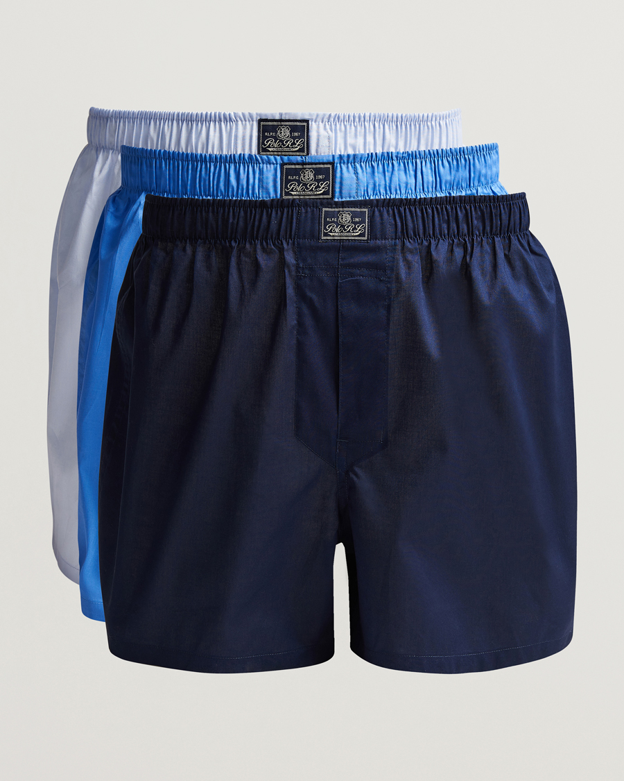 Heren | Ondergoed | Polo Ralph Lauren | 3-Pack Woven Boxer Blue/Navy/Oxford Blue