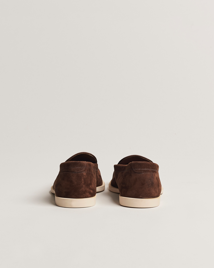 Heren | Instappers | John Lobb | Pace Summer Loafer Dark Brown Suede