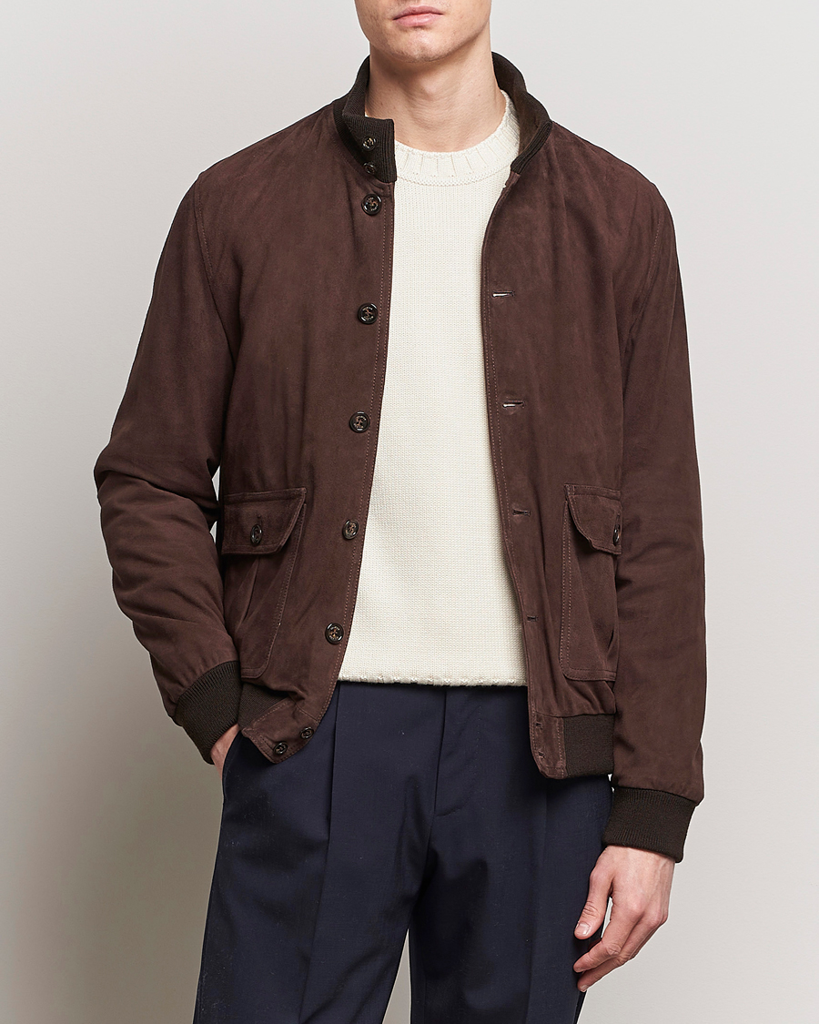 Heren | Formele jassen | Valstar | Valstarino Suede Jacket Dark Brown