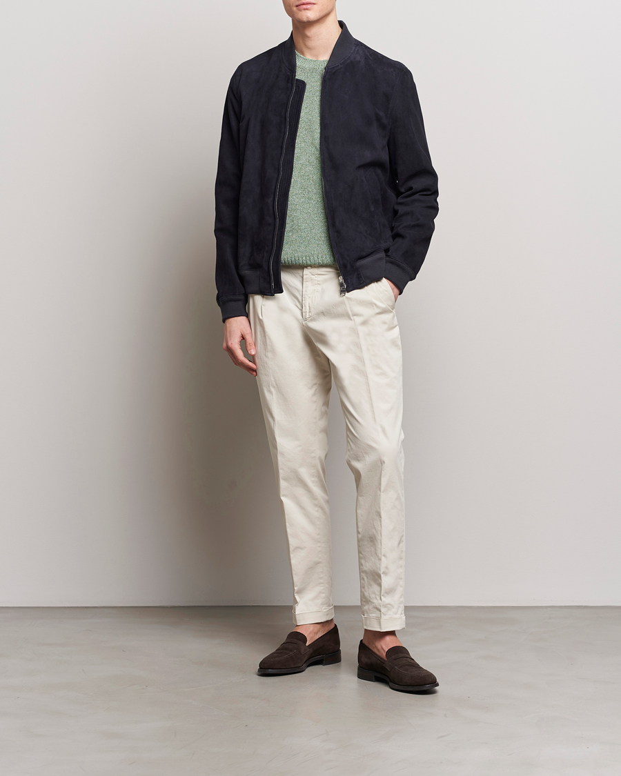 Heren | Jassen | Valstar | Zip Suede Jacket Navy