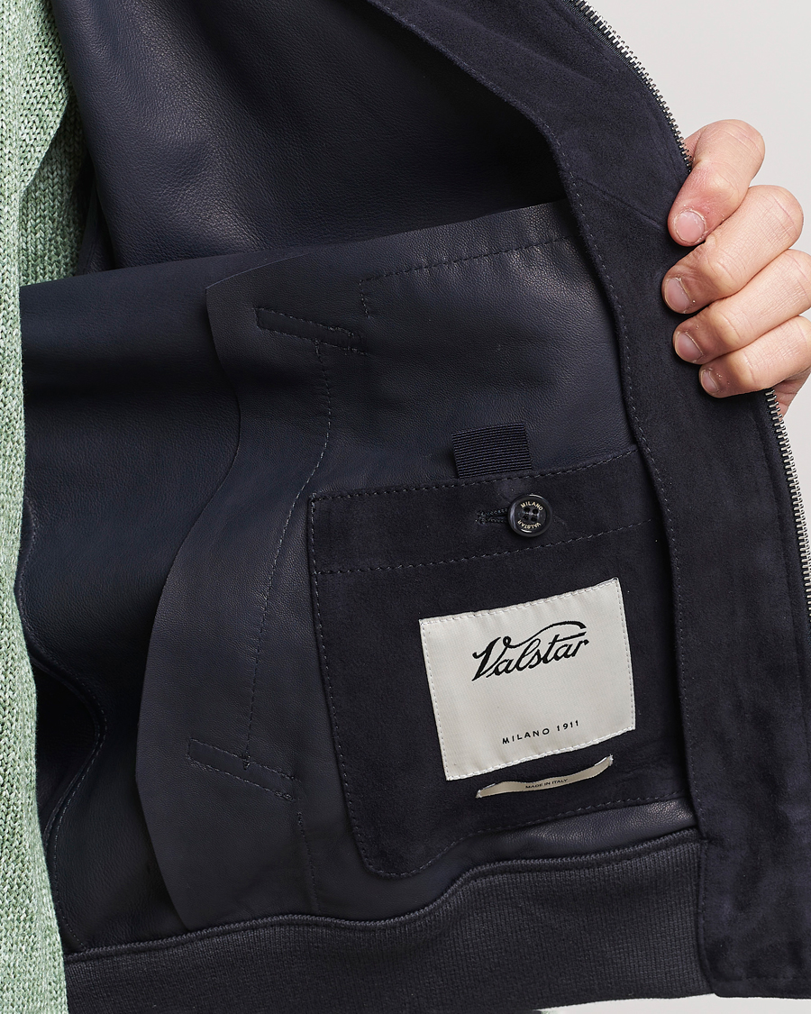 Heren | Jassen | Valstar | Zip Suede Jacket Navy
