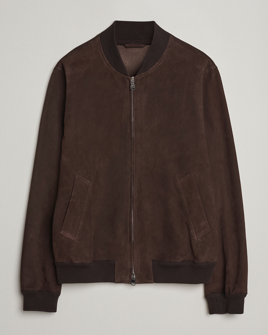 Heren | Jassen | Valstar | Zip Suede Jacket Dark Brown