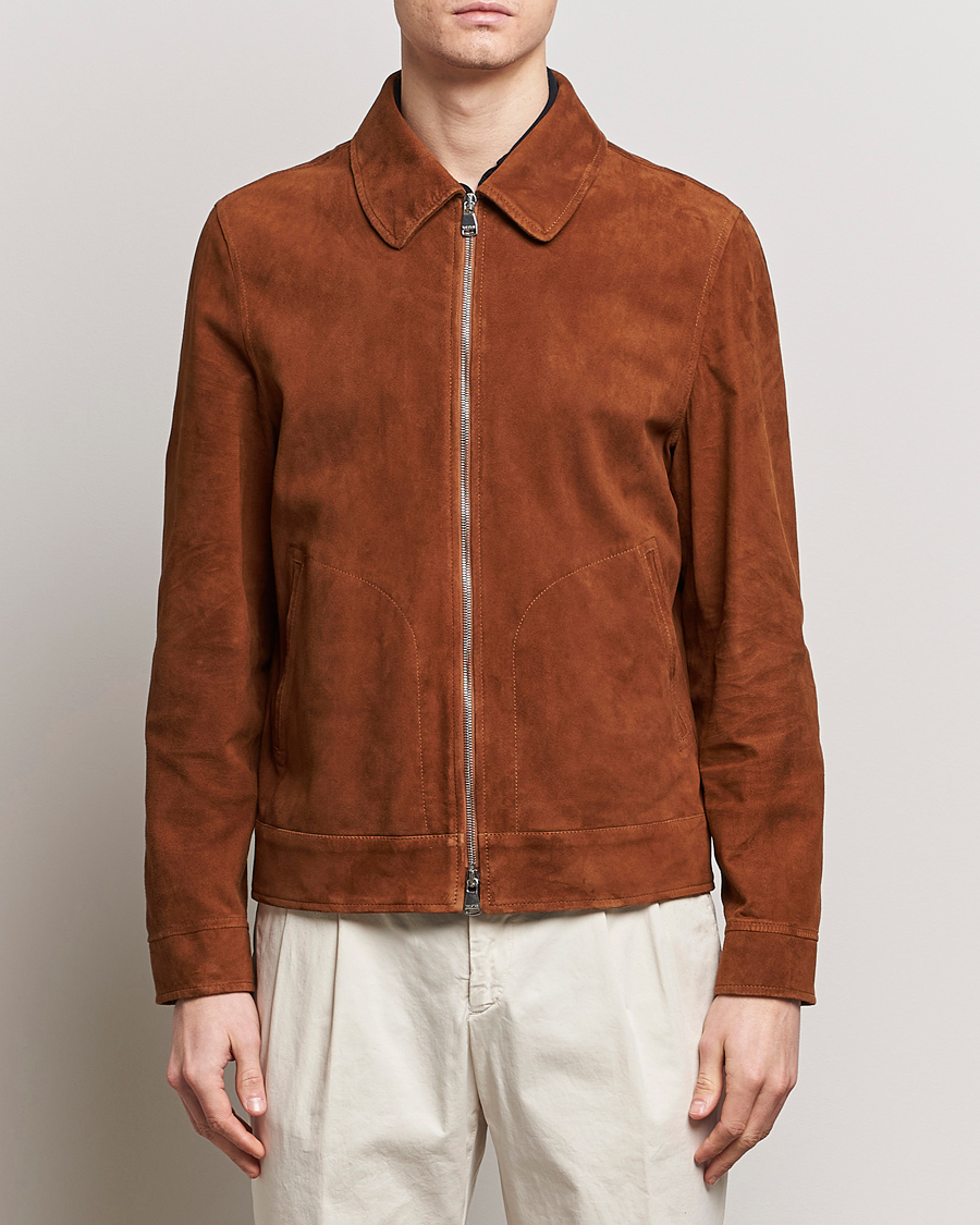 Heren | Formele jassen | Valstar | Suede Zip Bomber Jacket Sandal