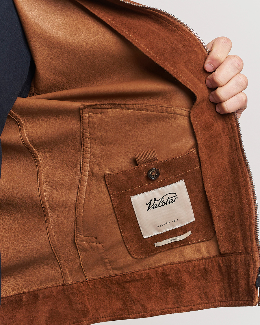 Heren | Jassen | Valstar | Suede Zip Bomber Jacket Sandal