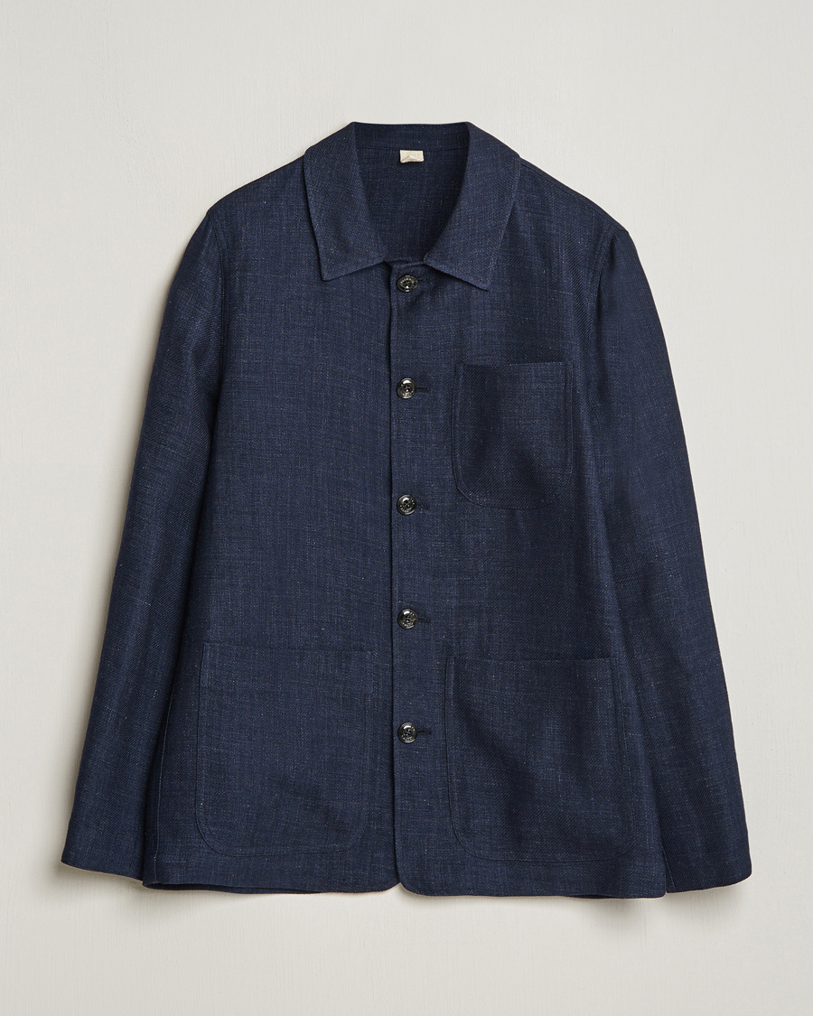 Heren | Jassen | Altea | Wool/Linen Chore Jacket Navy