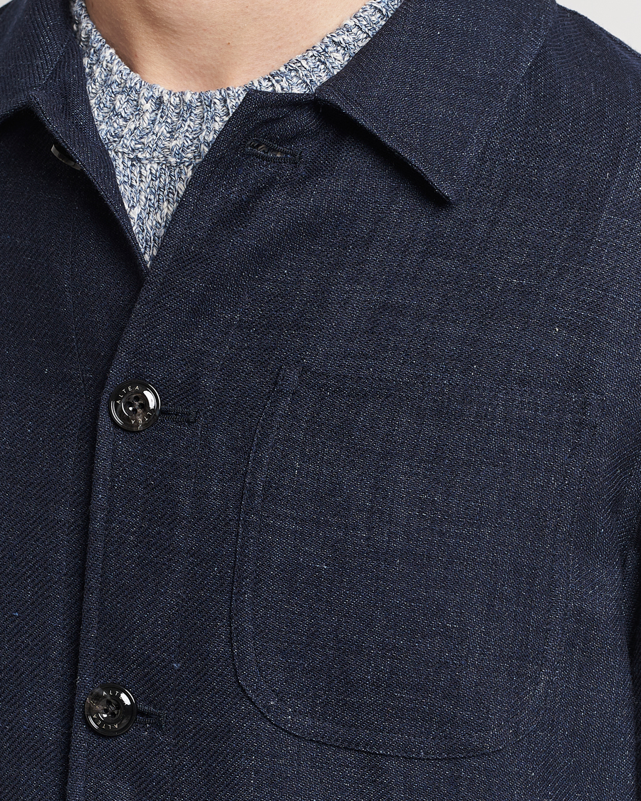 Heren | Jassen | Altea | Wool/Linen Chore Jacket Navy