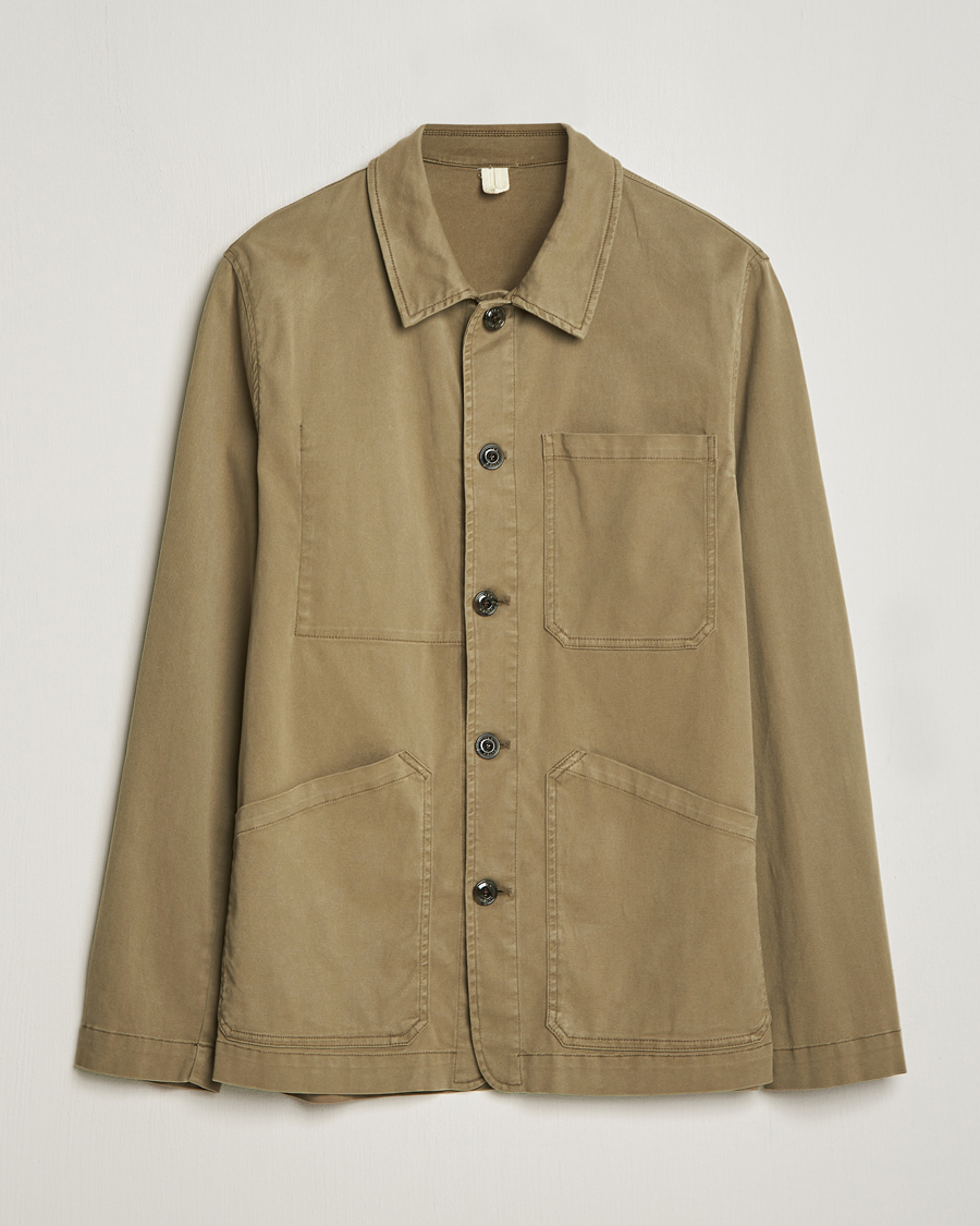 Heren | Jassen | Altea | Soft Cotton Shirt Jacket Olive
