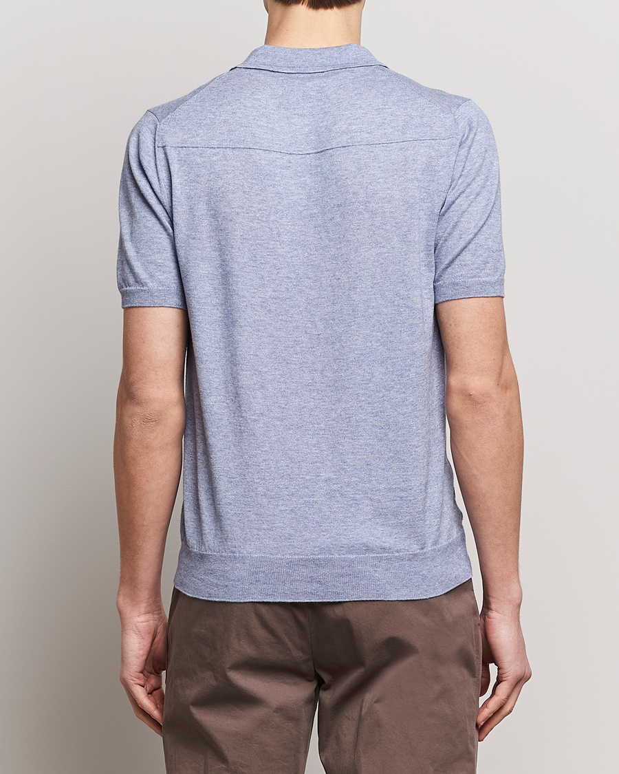 Heren | Polo's | Altea | Cotton/Cashmere Polo Shirt Light Blue
