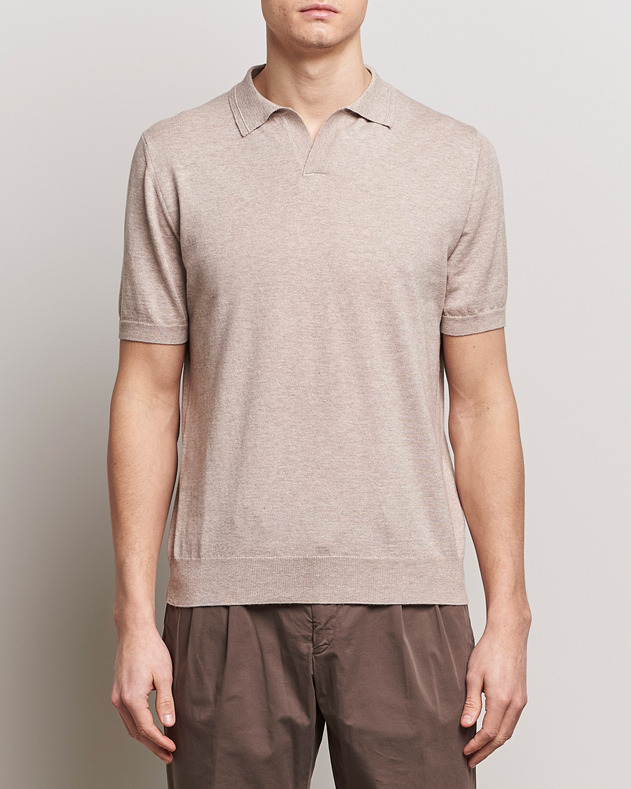 Heren | Polo's | Altea | Cotton/Cashmere Polo Shirt Beige