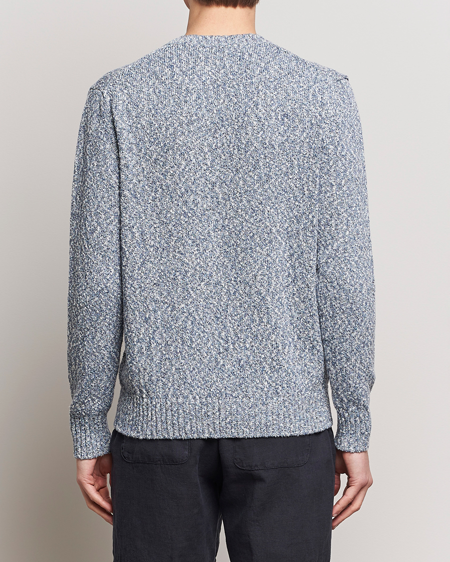 Heren | Truien | Altea | Cotton Mouline Crew Neck Pullover Blue Melange