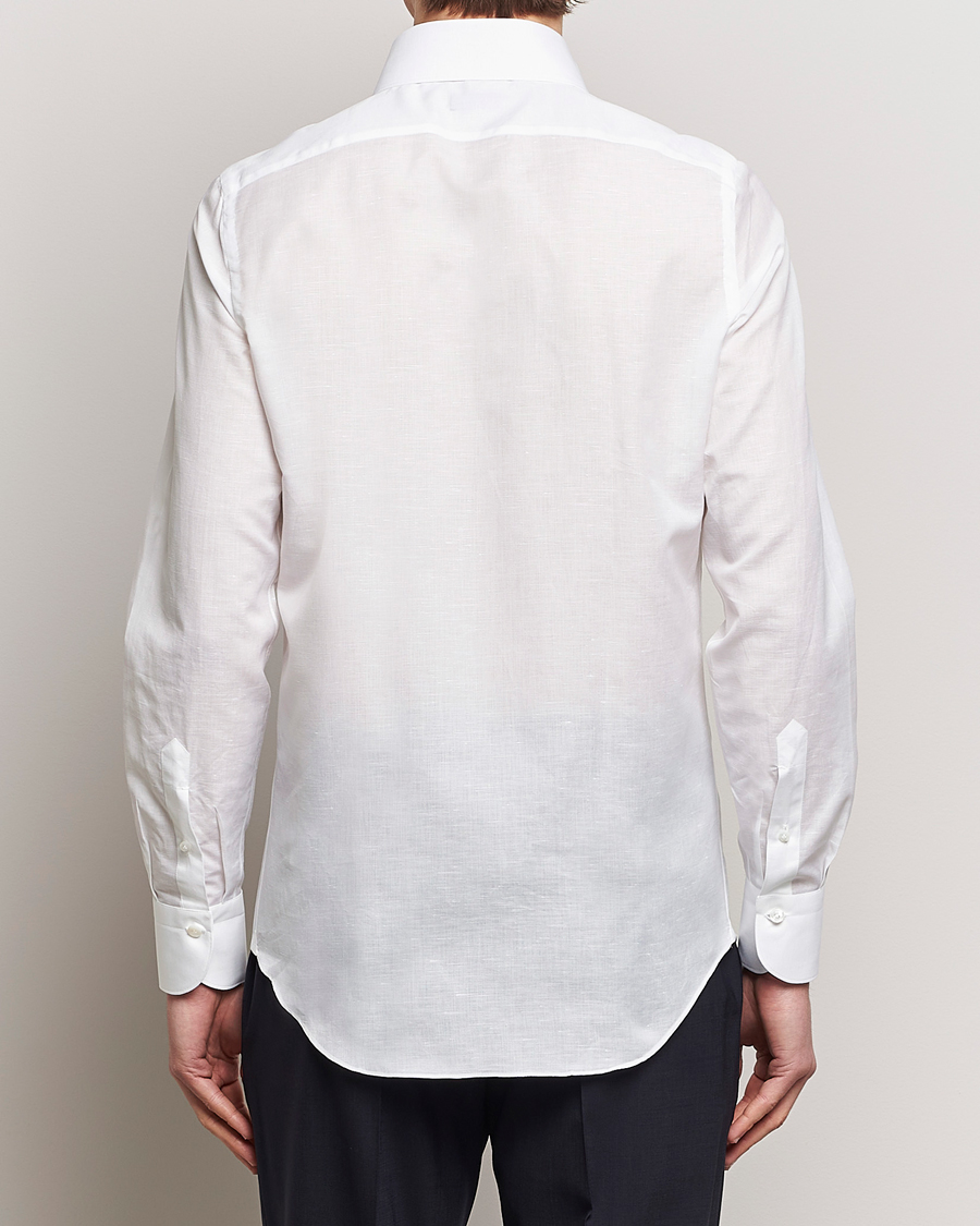 Heren | Overhemden | Finamore Napoli | Milano Slim Linen Dress Shirt White