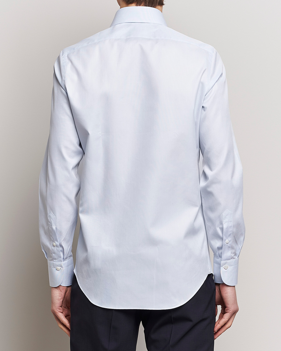 Heren | Overhemden | Finamore Napoli | Milano Slim Structured Dress Shirt Light Blue