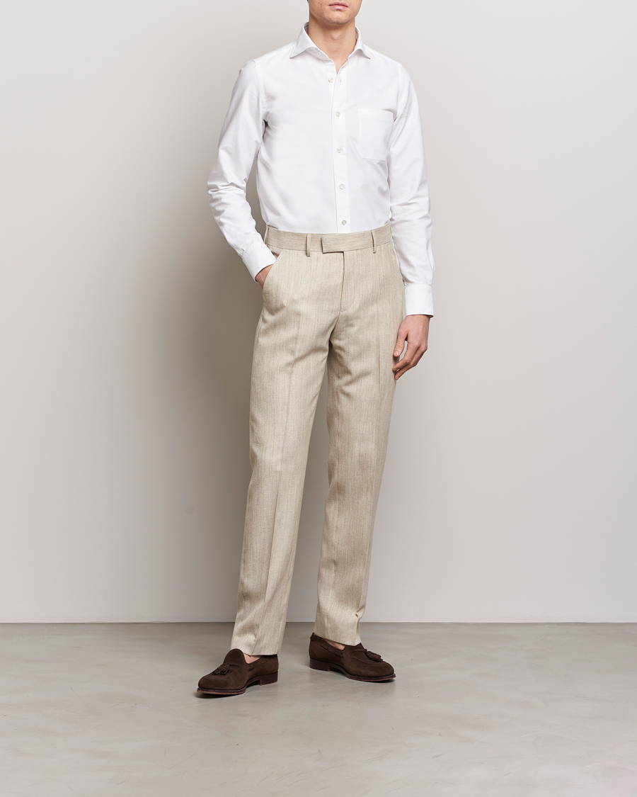 Heren | Overhemden | Finamore Napoli | Gaeta Chambray Shirt White