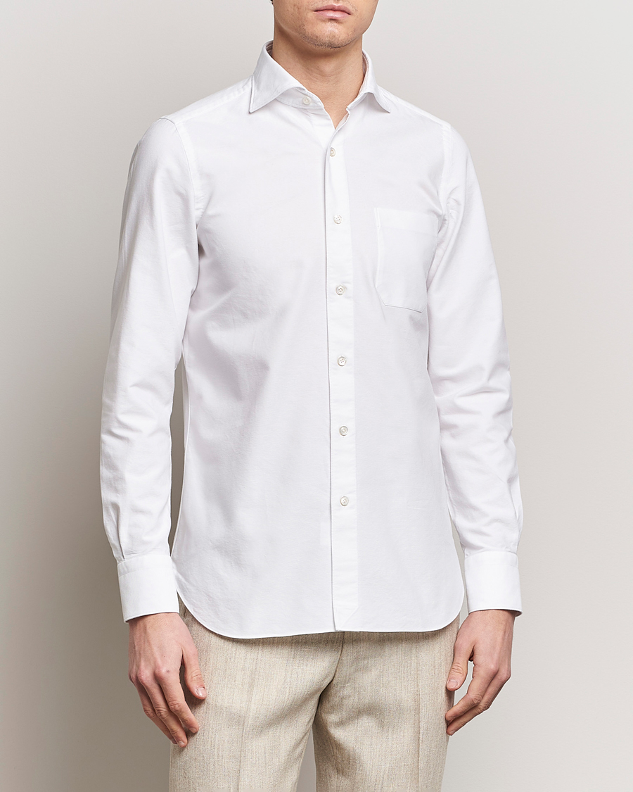 Heren |  | Finamore Napoli | Gaeta Chambray Shirt White