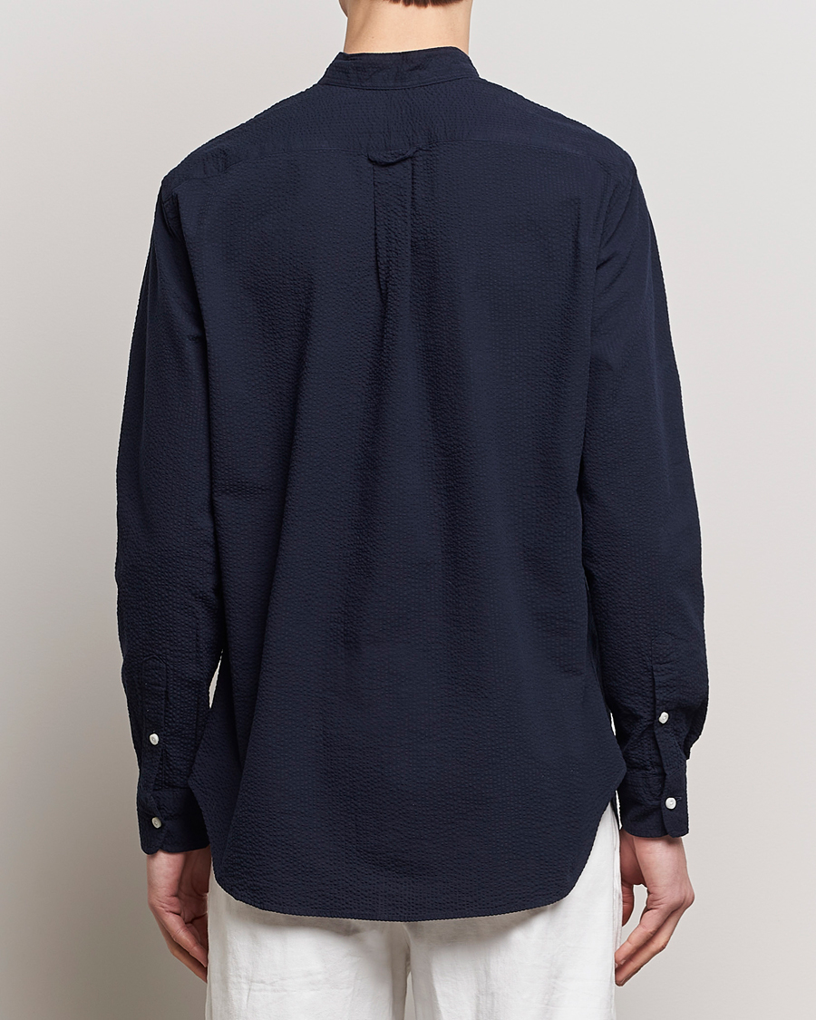 Heren | Overhemden | Gitman Vintage | Tonal Seersucker Popover Shirt Navy