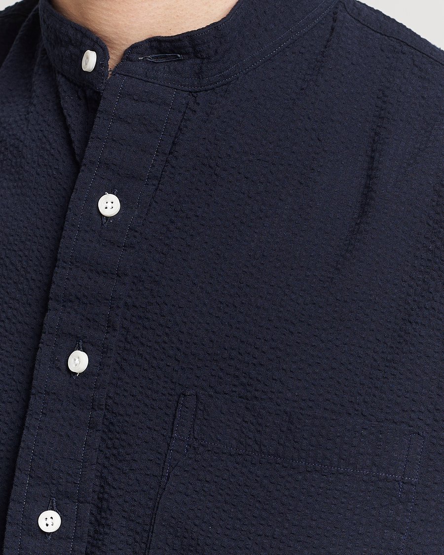 Heren | Overhemden | Gitman Vintage | Tonal Seersucker Popover Shirt Navy