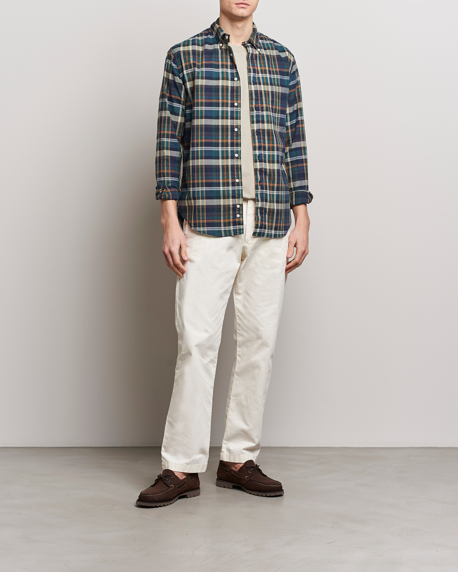 Heren | Overhemden | Gitman Vintage | Button Down Madras Shirt Green Check
