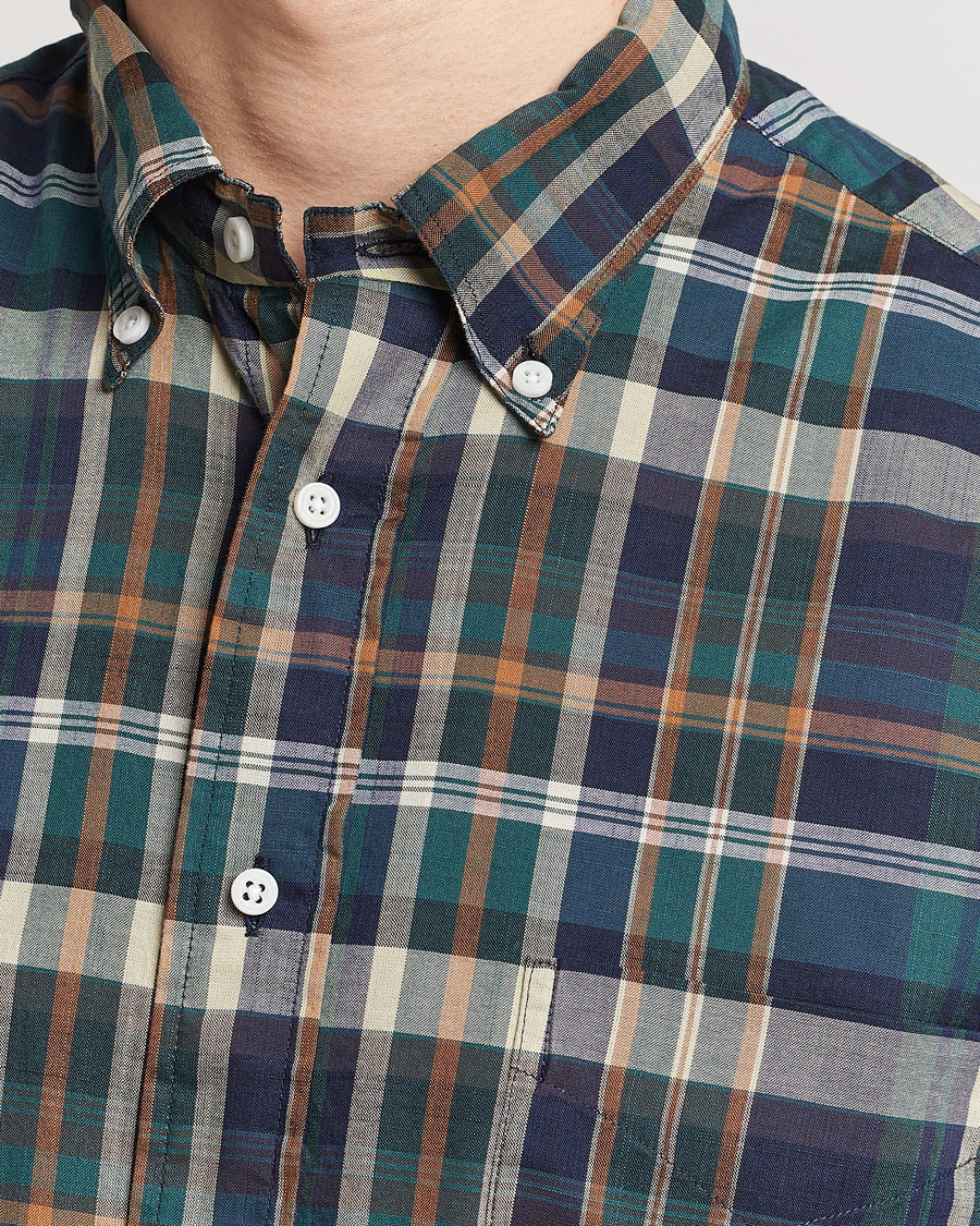 Heren | Overhemden | Gitman Vintage | Button Down Madras Shirt Green Check