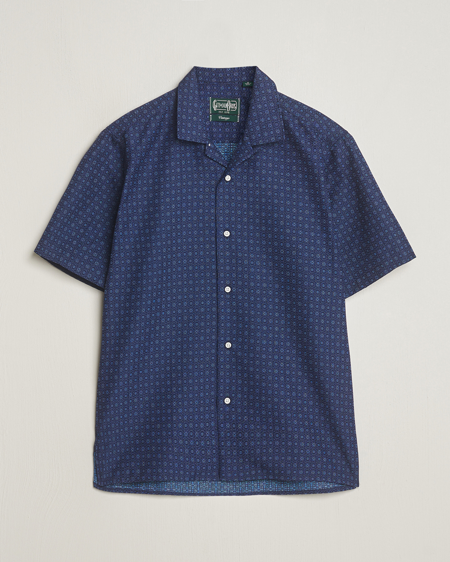 Heren | Overhemden | Gitman Vintage | Japanese Dobby Camp Shirt Navy