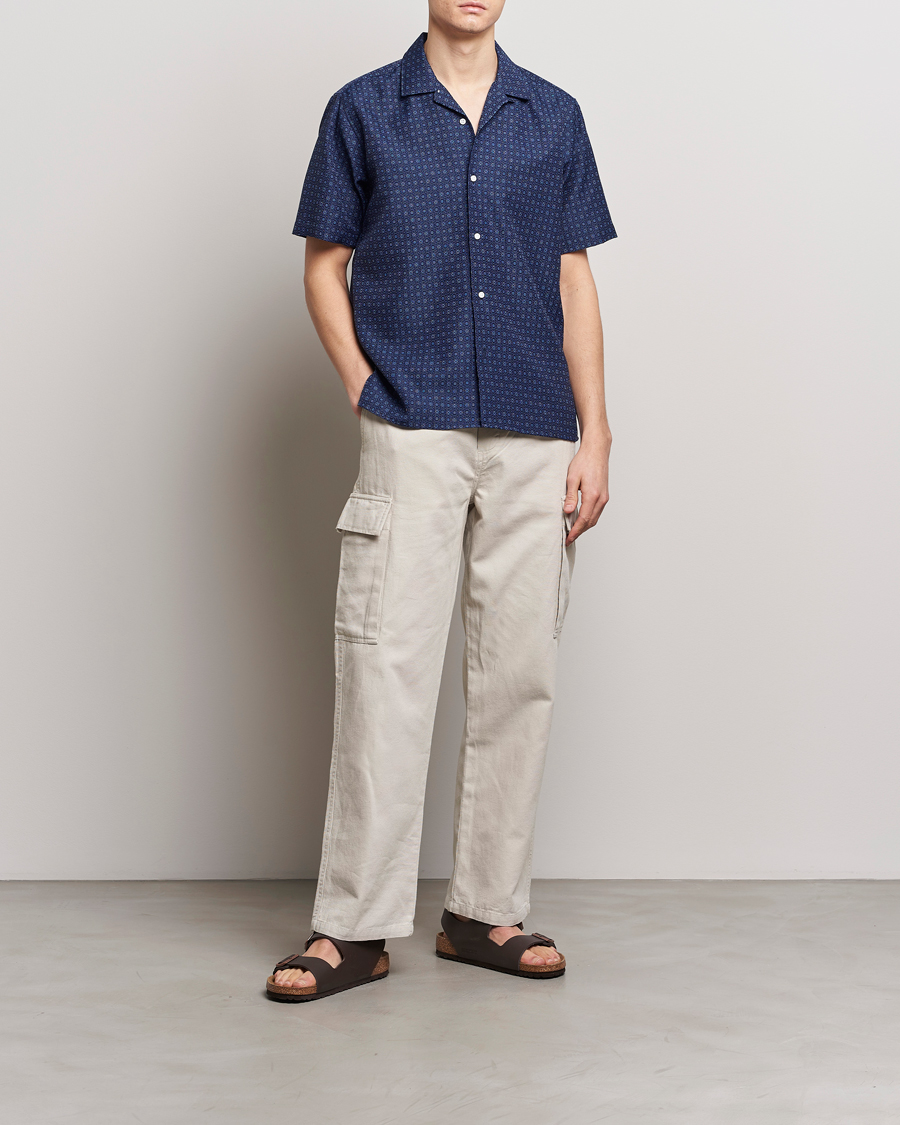 Heren | Overhemden | Gitman Vintage | Japanese Dobby Camp Shirt Navy