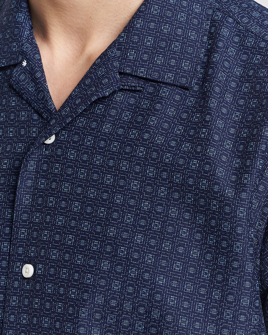 Heren | Overhemden | Gitman Vintage | Japanese Dobby Camp Shirt Navy