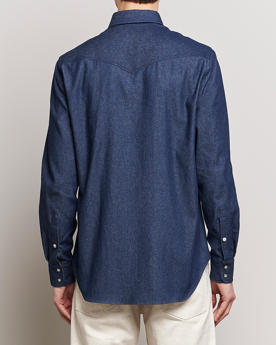 Heren | Overhemden | Gitman Vintage | Denim Western Shirt Dark Indigo