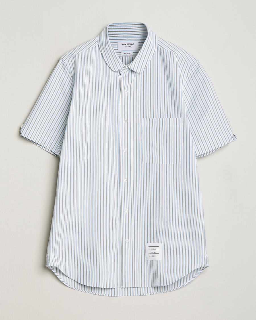 Heren | Overhemden | Thom Browne | Short Sleeve Seersucker Shirt Light Blue