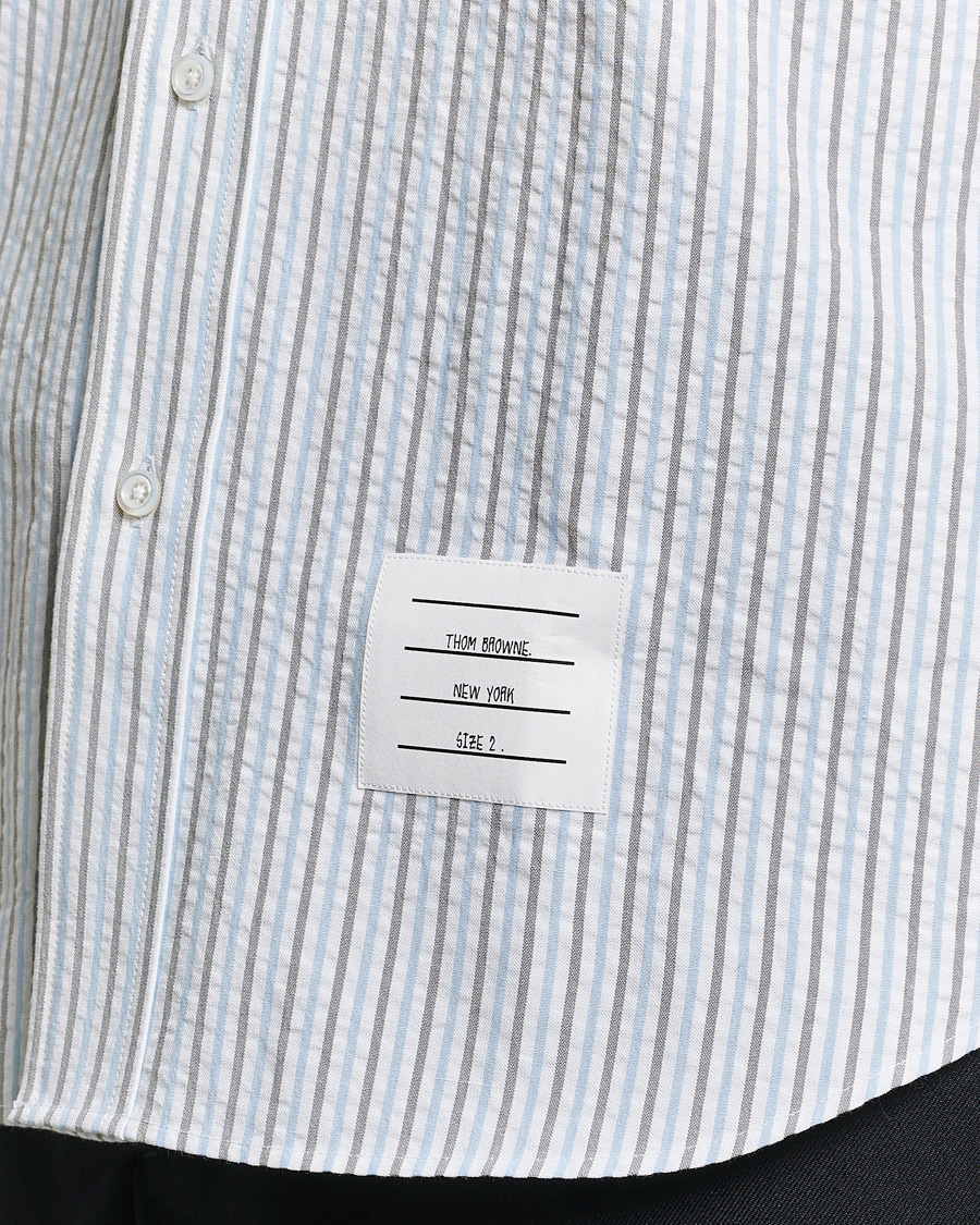 Heren | Overhemden | Thom Browne | Short Sleeve Seersucker Shirt Light Blue