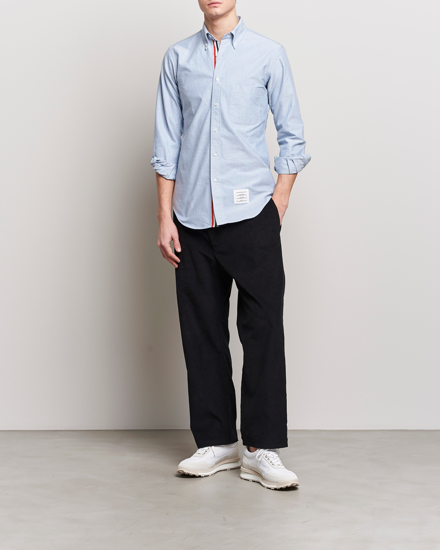 Heren | Overhemden | Thom Browne | Contrast Placket Oxford Shirt Light Blue
