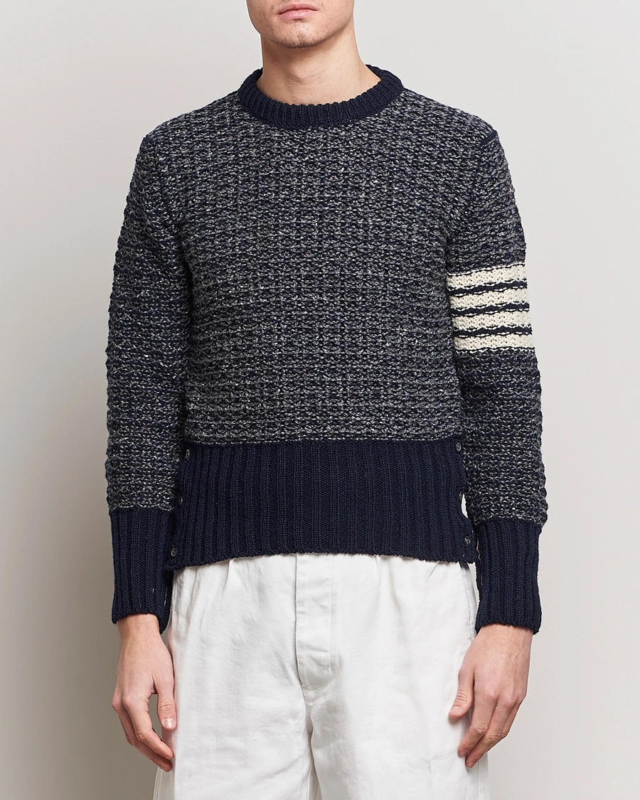 Heren |  | Thom Browne | 4-Bar Donegal Sweater Navy