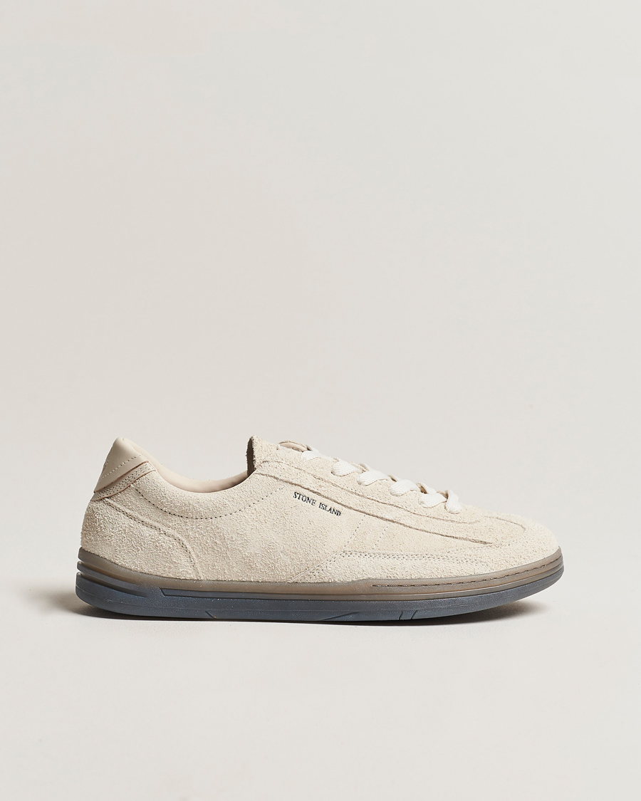 Heren | Stone Island S0101 Suede Sneakers Natural Beige | Stone Island | S0101 Suede Sneakers Natural Beige