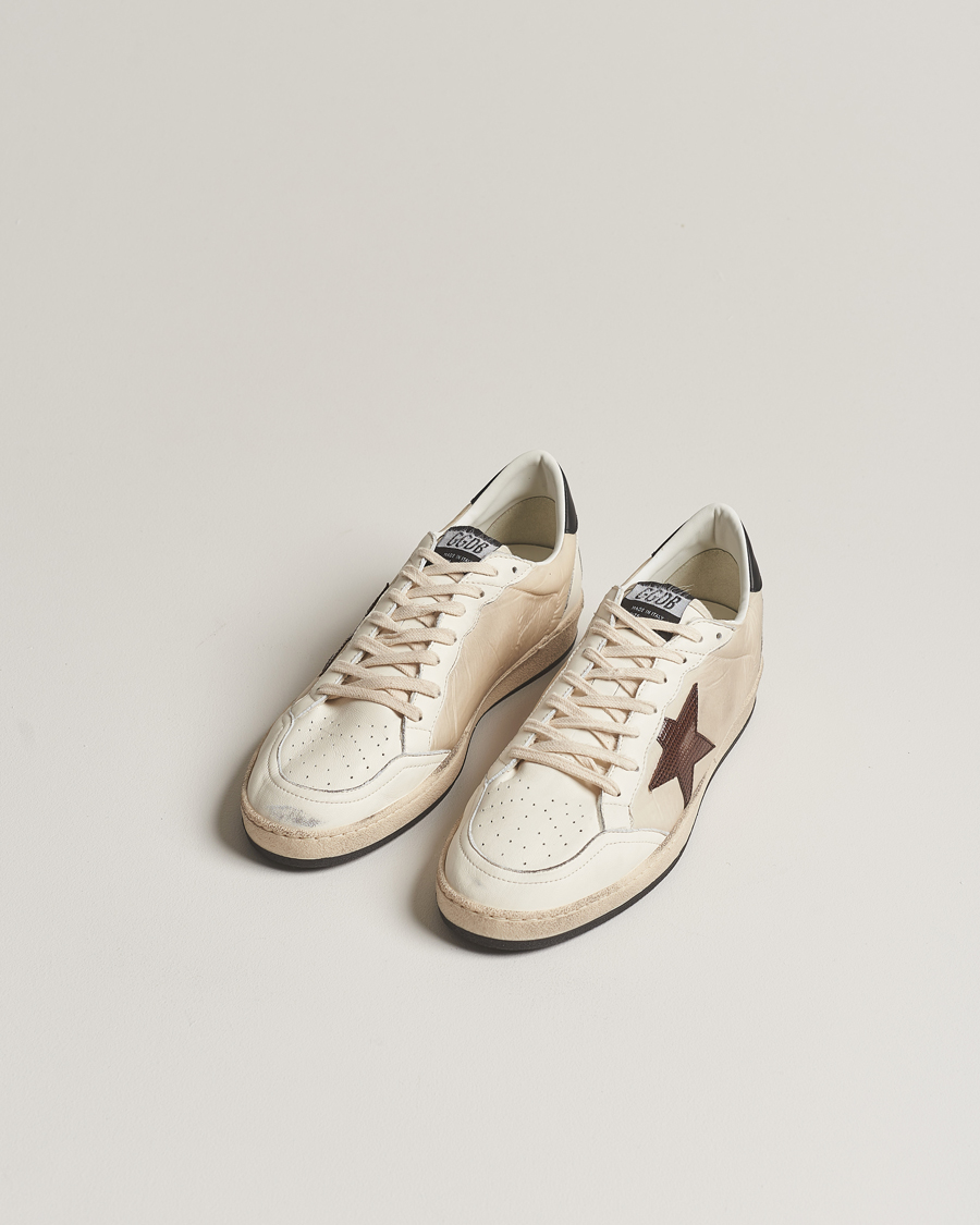 Heren | Golden Goose Deluxe Brand Ball Star Sneakers Beige/Burgundy | Golden Goose | Deluxe Brand Ball Star Sneakers Beige/Burgundy