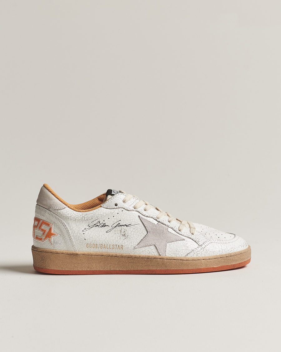 Heren | Golden Goose Deluxe Brand Ball Star Sneakers White/Orange | Golden Goose | Deluxe Brand Ball Star Sneakers White/Orange