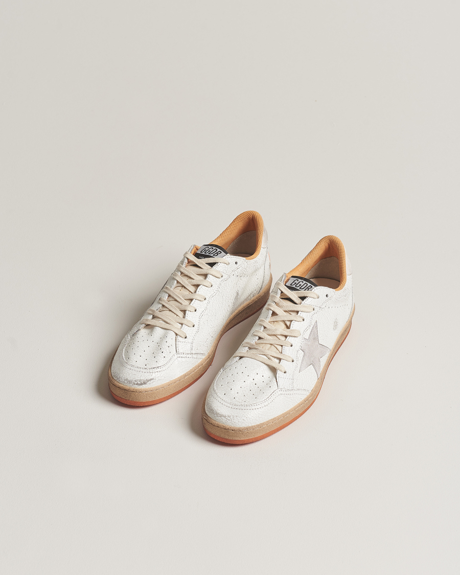 Heren | Witte sneakers | Golden Goose | Deluxe Brand Ball Star Sneakers White/Orange