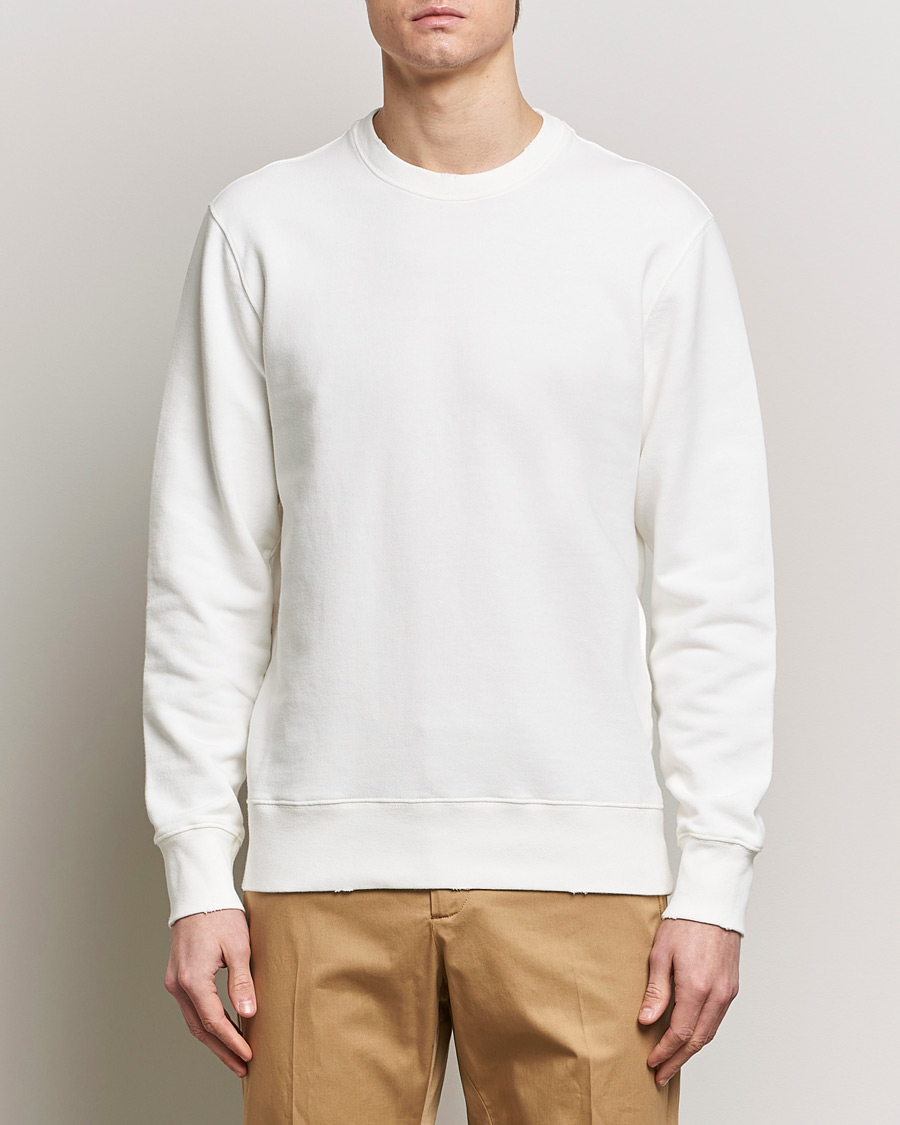 Heren |  | Golden Goose | Deluxe Brand Distressed Jersey Sweatshirt Vintage White