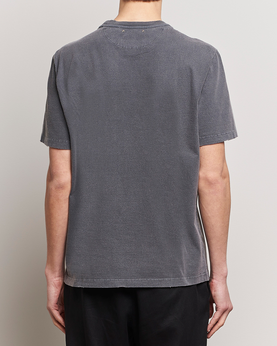 Heren | T-shirts | Golden Goose | Deluxe Brand Distressed Cotton Logo T-Shirt Anthracite
