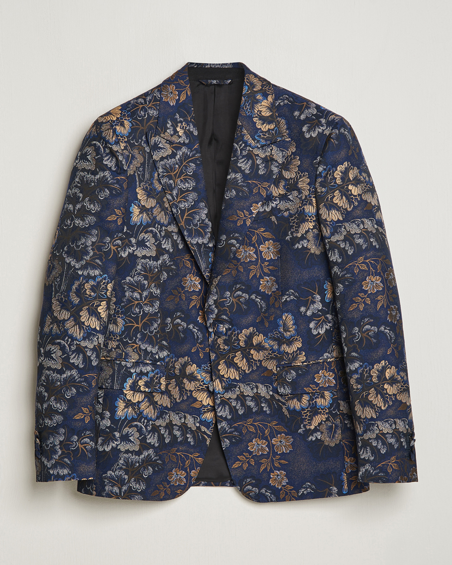 Heren | Blazers | Etro | Floral Jacquard Evening Jacket Navy